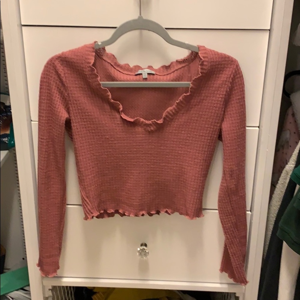 Charlotte Russe pink scalloped shirt